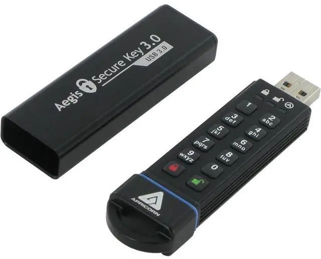 Main image of Apricorn Aegis Secure Key 3.0 16GB Encrypted USB 3.0 Flash Drive w/ Pin Access