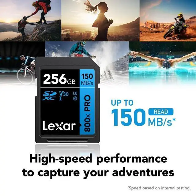Alt view image 2 of 7 - Lexar Pro Blue Series 256GB SDXC UHS-I Memory Card LSD800P-256G-BU