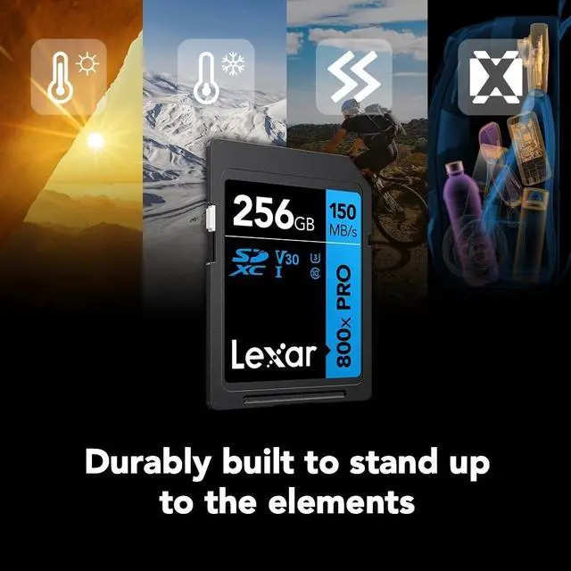 Alt view image 6 of 7 - Lexar Pro Blue Series 256GB SDXC UHS-I Memory Card LSD800P-256G-BU