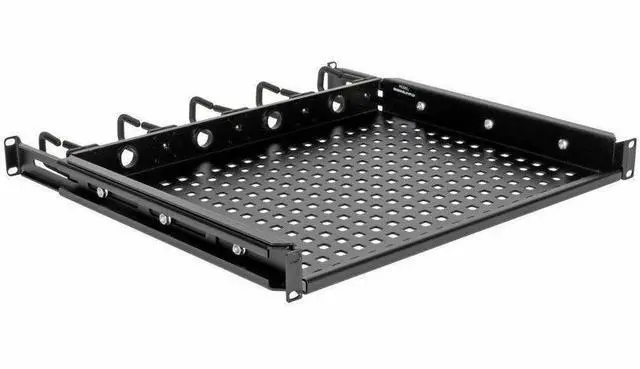 Main image of Tripp Lite 14.2" Cantilevered Steel 1URM Rack Shelf w/ Cable Rings, Black