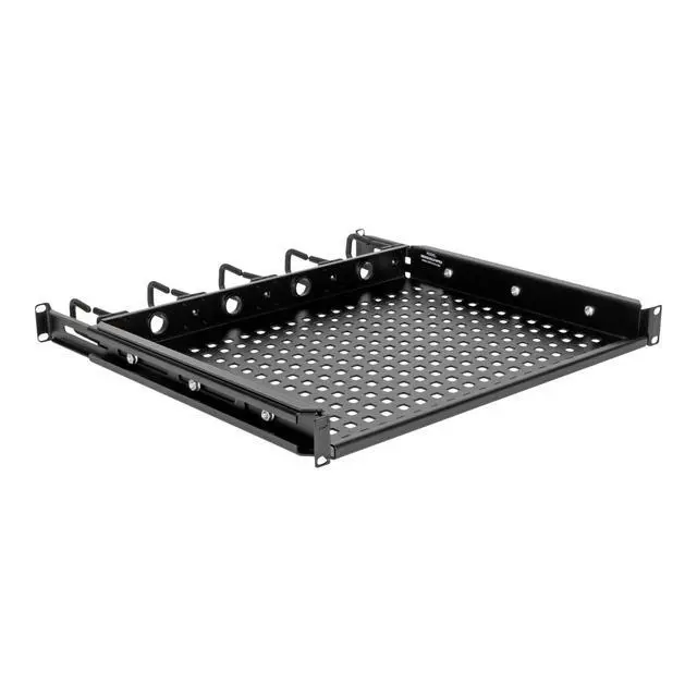 Alt view image 2 of 3 - Tripp Lite 14.2" Cantilevered Steel 1URM Rack Shelf w/ Cable Rings, Black