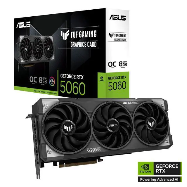 Alt view image 3 of 7 - ASUS TUF Gaming GeForce RTX 5060 8GB GDDR7 OC Edition Gaming Graphics Card