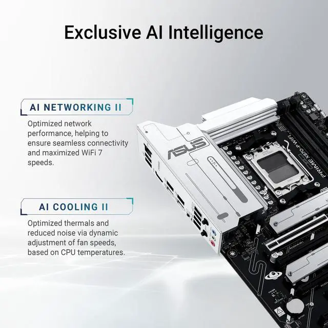 Alt view image 2 of 7 - ASUS PRIME X870-P WIFI AMD AM5 X870 ATX DDR5 PCIe 5.0 Motherboard