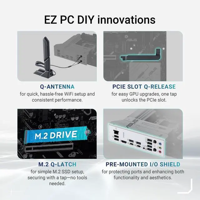 Alt view image 4 of 7 - ASUS PRIME X870-P WIFI AMD AM5 X870 ATX DDR5 PCIe 5.0 Motherboard