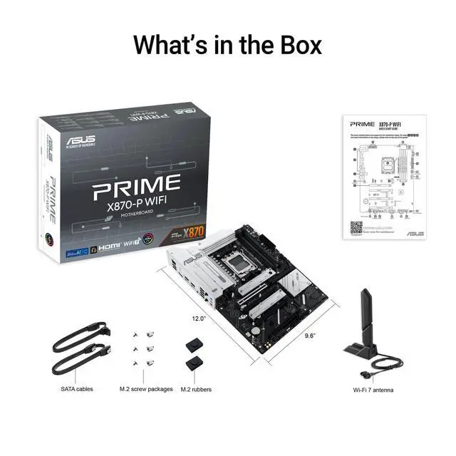 Alt view image 6 of 7 - ASUS PRIME X870-P WIFI AMD AM5 X870 ATX DDR5 PCIe 5.0 Motherboard