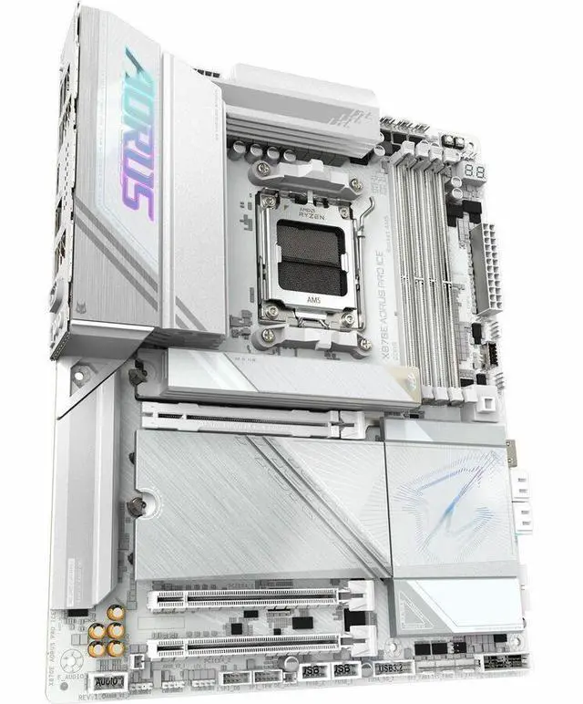 Main image of Aorus Ultra Durable X870E AORUS PRO ICE AM5 DDR5 ATX Gaming Desktop Motherboard