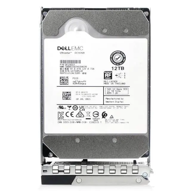 Alt view image 5 of 6 - (NOT FOR HOME PC!) Dell 12TB 7.2K RPM SAS 12Gb/s 512e 3.5" HDD 400-AXLH G16