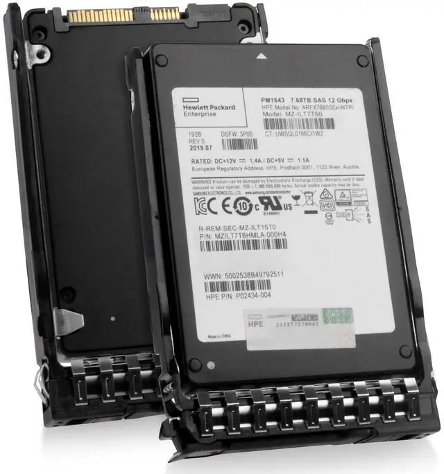 Main image of (NOT FOR HOME PC!) HP Gen 11 7.68TB P40559-S21 SAS 12Gb/s 3D TLC 1 DWPD 2.5" Enterprise SSD