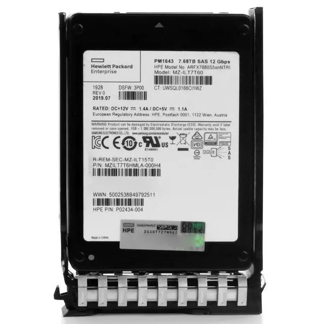 Alt view image 5 of 7 - (NOT FOR HOME PC!) HP Gen 11 7.68TB P40559-S21 SAS 12Gb/s 3D TLC 1 DWPD 2.5" Enterprise SSD