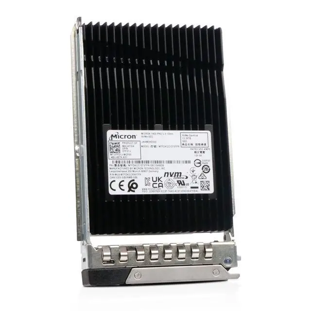 Alt view image 3 of 7 - Dell 15.36TB PCIe 4.0 x4 8GB/s U.3 NVMe 1 DWPD 2.5" PowerEdge SSD 07FD1J G16