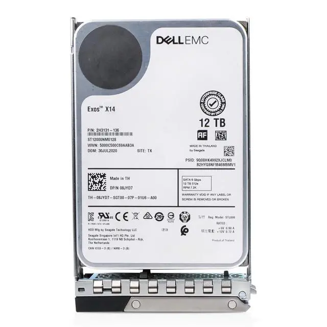 Alt view image 2 of 5 - Dell 12TB 7.2K RPM SATA 6Gb/s 512e 3.5" HDD 08JYD7 G16