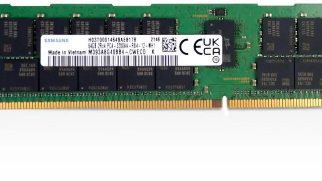 Alt view image 6 of 7 - (NOT FOR HOME PC!) Samsung 64GB DDR4 3200MHz M393A8G40BB4-CWECO PC4-3200AA ECC RDIMM Server RAM