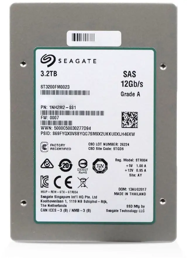 Alt view image 6 of 7 - (NOT FOR HOME PC!) Seagate 1200.2 3.2TB ST3200FM0023 SAS 12Gb/s eMLC 10 DWPD 2.5" Enterprise SSD