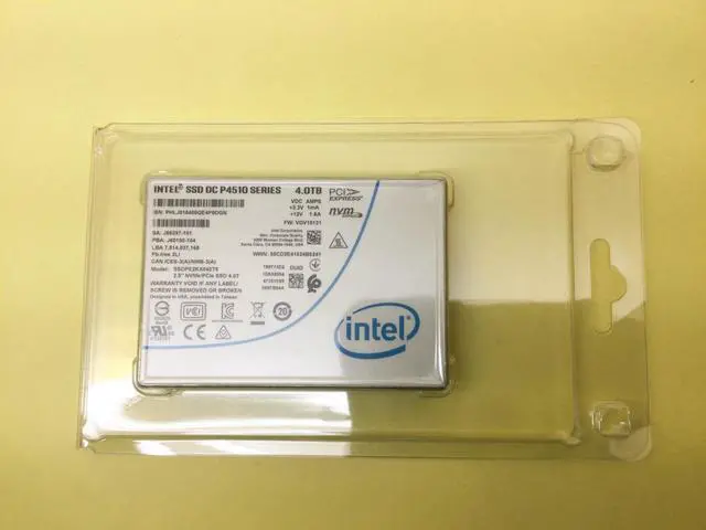 Alt view image 2 of 2 - Intel DC P4510 Series 4TB U.2 NVMe PCIe 2.5'' Solid State Drive SSDPE2KX040T8