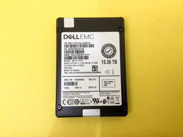 Main image of (NOT FOR HOME PC!) MZ-ILT15TC DELL EMC PM1643a 15.36TB SAS 12Gbps 2.5in SSD MZILT15THALA