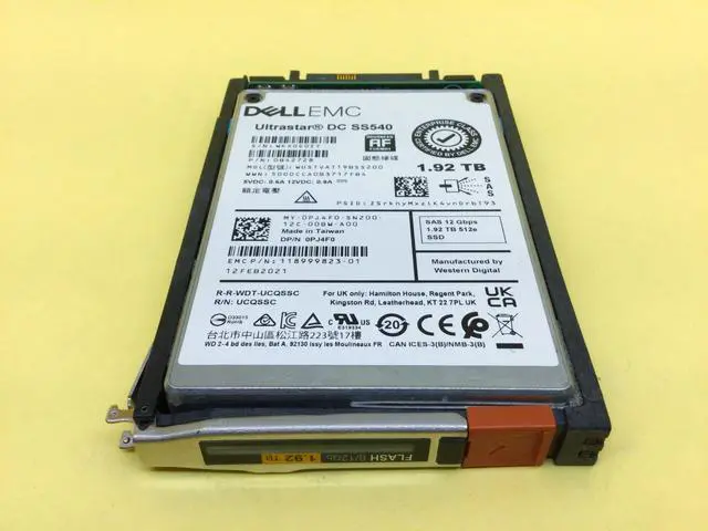 Main image of (NOT FOR HOME PC!) 005053720 EMC Unity-XT 1.92TB SAS 12Gb/s 2.5in SSD 118999823-01 with Tray