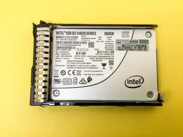 Alt view image 7 of 7 - P18434-B21 HPE 960GB SATA 6G MIXED USE SFF SC MULTI VENDOR SSD P18478-001
