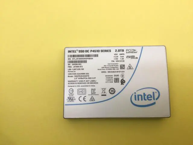 Main image of Intel DC P4510 Series 2TB NVME PCIe U.2 2.5in SSD SSDPE2KX020T8