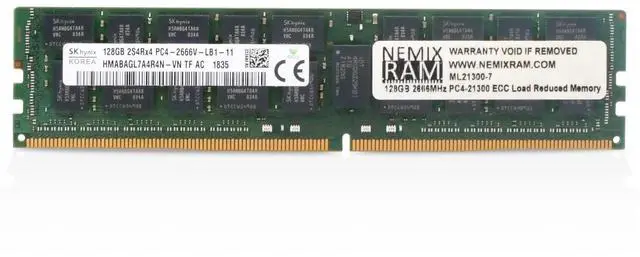 Main image of (NOT FOR HOME PC!) SK Hynix/NEMIX 128GB DDR4 2666MHz HMABAGL7A4R4N-VN PC4-21300 ECC LRDIMM RAM