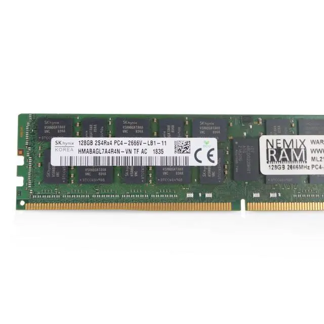 Alt view image 5 of 7 - (NOT FOR HOME PC!) SK Hynix/NEMIX 128GB DDR4 2666MHz HMABAGL7A4R4N-VN PC4-21300 ECC LRDIMM RAM