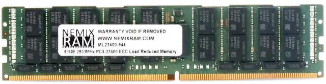 Main image of (NOT FOR HOME PC!) NEMIX 64GB DDR4 2933MHz ML23400-944 PC4-23400 ECC LRDIMM Server RAM