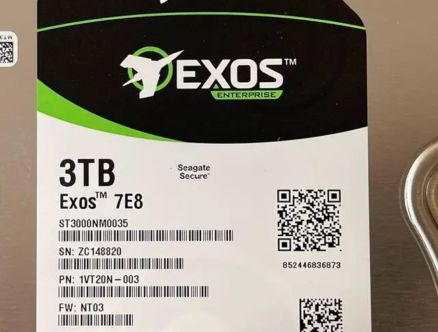 Main image of (NOT FOR HOME PC!) Lot of 2 Seagate Exos 7E8 3TB 7200RPM 128MB SAS 12Gb/s 3.5 HDD Hard Drive 7.2K