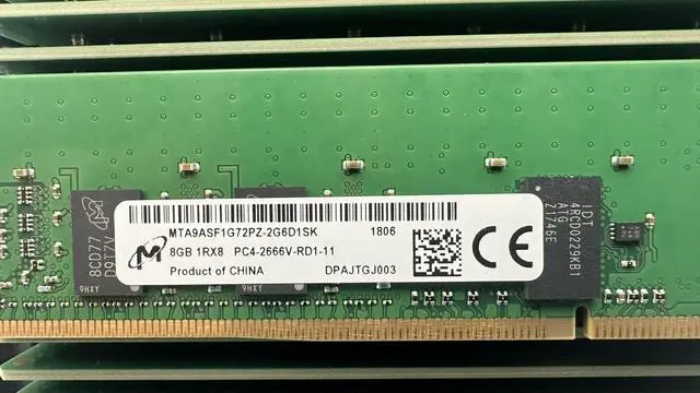 Alt view image 2 of 4 - (NOT FOR HOME PC!) HPE Micron 8GB PC4-2666V DDR4 1Rx8 ECC Registered Server RAM Memory 840755-091