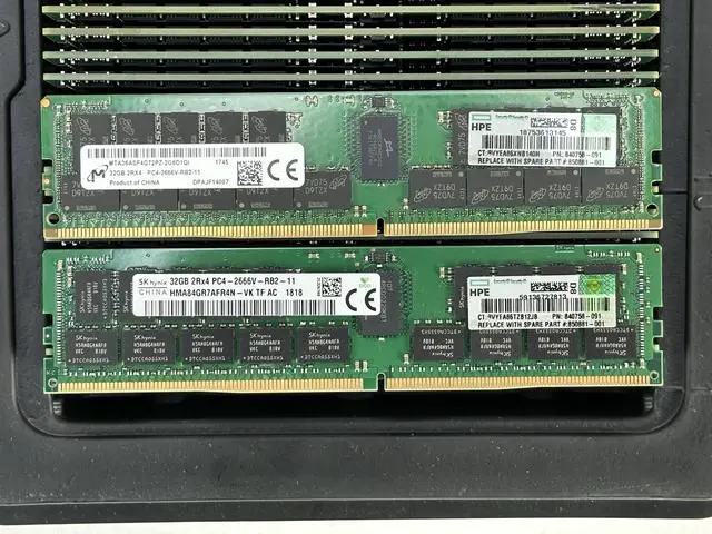 Alt view image 2 of 4 - (NOT FOR HOME PC!) HPE 840758-091 1x 32GB 2Rx4 PC4-2666V-R ECC RDIMM DDR4 RAM Memory Micron Hynix