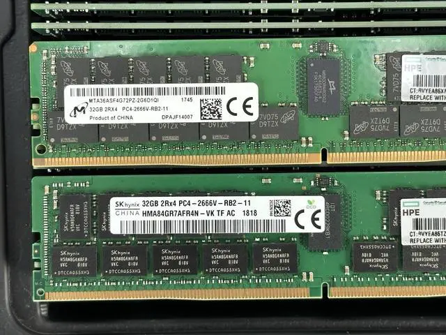 Alt view image 4 of 4 - (NOT FOR HOME PC!) HPE 840758-091 1x 32GB 2Rx4 PC4-2666V-R ECC RDIMM DDR4 RAM Memory Micron Hynix
