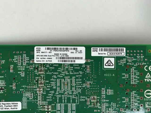 Alt view image 2 of 6 - HPE 82Q 8Gb FC Dual Port HBA QLE2562 2x SFP+ 8G Transceivers AJ764A AJ718A