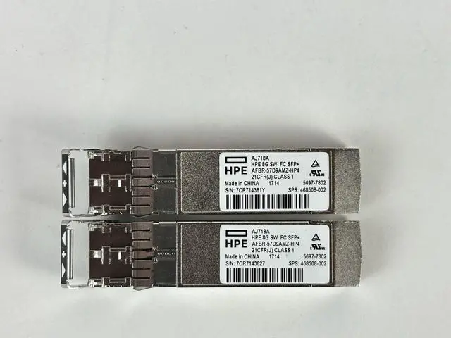 Alt view image 3 of 6 - HPE 82Q 8Gb FC Dual Port HBA QLE2562 2x SFP+ 8G Transceivers AJ764A AJ718A