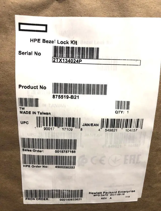 Main image of HPE Bezel Lock Kit Gen11 Gen10 DL325 DL345 DL360 DL365 DL380 DL385 DL580 Plus V2