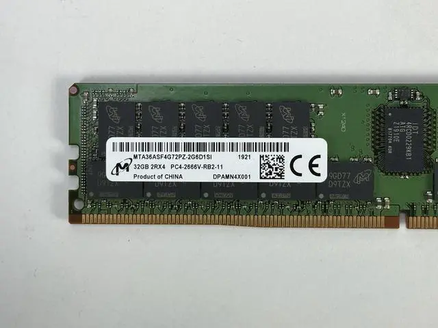 Alt view image 3 of 4 - (NOT FOR HOME PC!) Micron 1x 32GB 2Rx4 DDR4 PC4-2666V-R Reg Dual Rank ECC Server Memory Ram