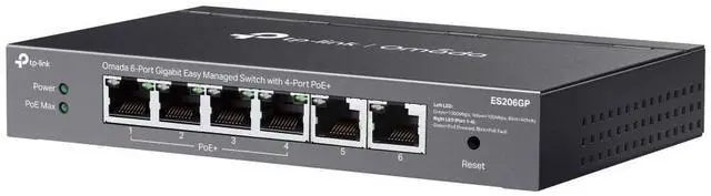 Main image of TP-Link ES206GP | Omada 6-Port Gigabit Easy Managed Desktop Switch | 4-Port PoE+
