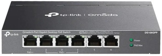 Main image of TP-Link DS106GPP | Omada 6-Port Gigabit PoE++ Unmanaged Desktop Switch