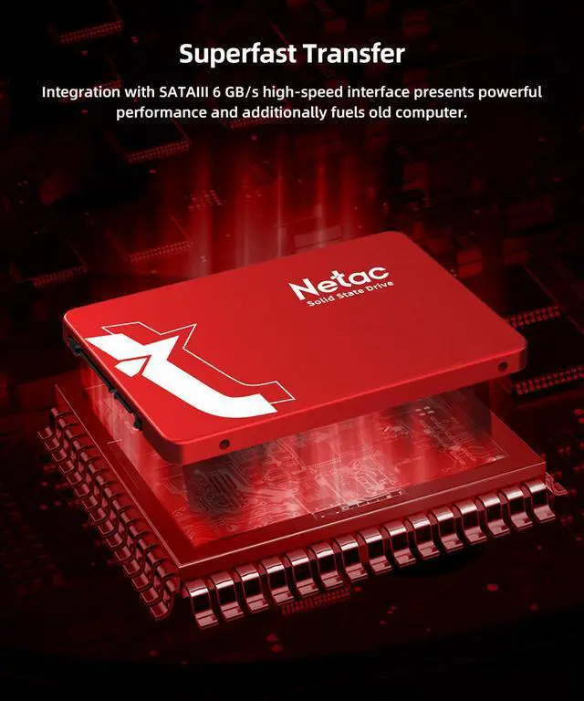 Alt view image 3 of 7 - Netac 256GB SSD 3D NAND 2.5'' SATA III 6GB/s Internal Solid State Drive 500MB/s