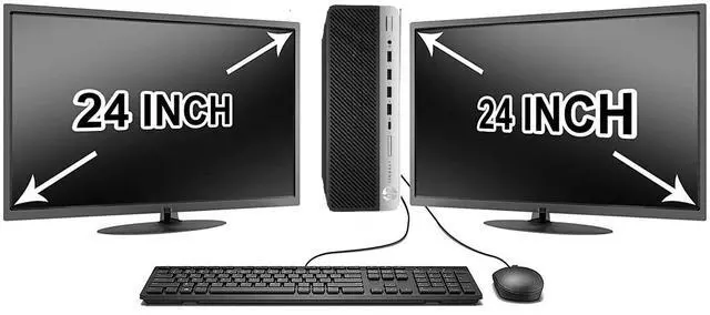 Main image of HP G4 SFF SIX Core i5-8500 16GB 1TB SSD WIN 11 Pro Dual 24-in monitors BT/WiFi