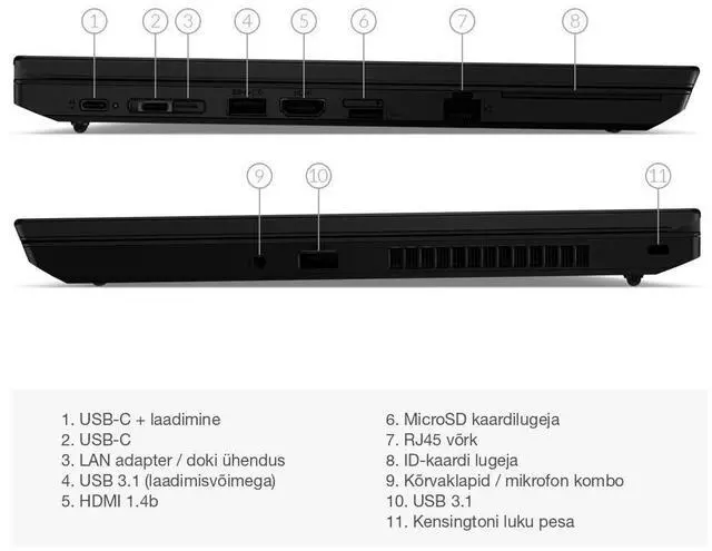 Alt view image 4 of 6 - Lenovo ThinkPad L490 14" 256GB SSD, 8GB, Intel Core i5 8th Gen Windows 11