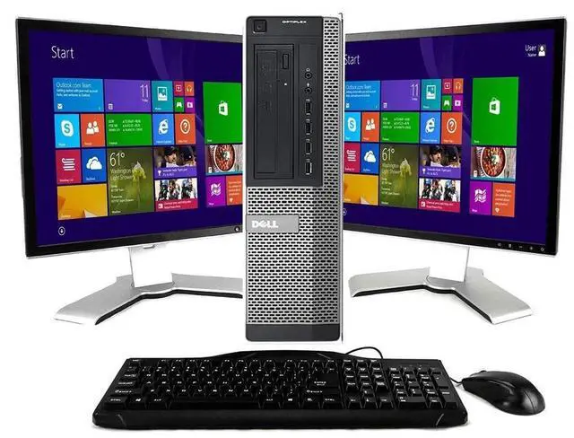 Main image of Dell or hp Desktop PC Computer Core 16GB DUAL 22" LCD Monitor SSD/HDD Win 10 Pro