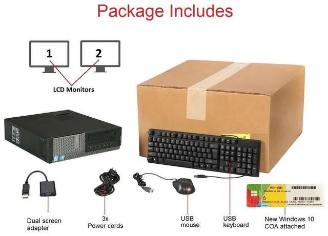 Alt view image 3 of 6 - Dell or hp Desktop PC Computer Core 16GB DUAL 22" LCD Monitor SSD/HDD Win 10 Pro