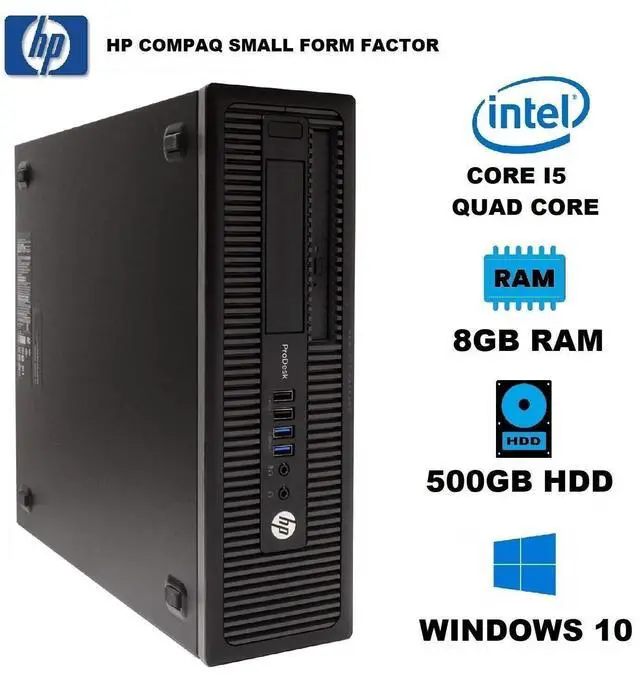 Main image of HP ELITE Desktop Computer Intel Core I5 Quad 8GB RAM 500GB HD PC Windows 10 WiFi