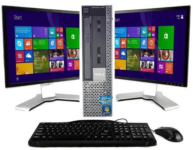 Main image of Dell Desktop PC Computer 500GB Core i3 16GB DUAL 19" LCD Monitor WiFi Windows 10