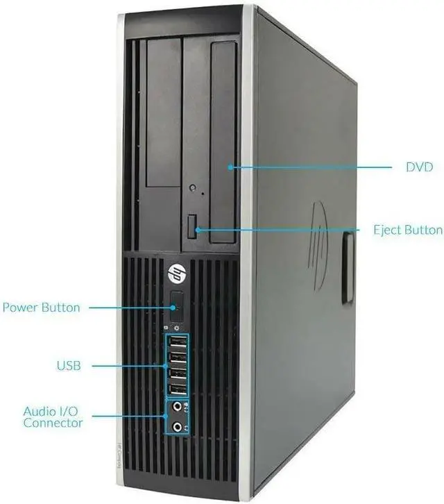 Alt view image 2 of 7 - HP Elite Desktop Computer Package - Windows 10 i5 Quad Core 8GB 500GB 22" LCD