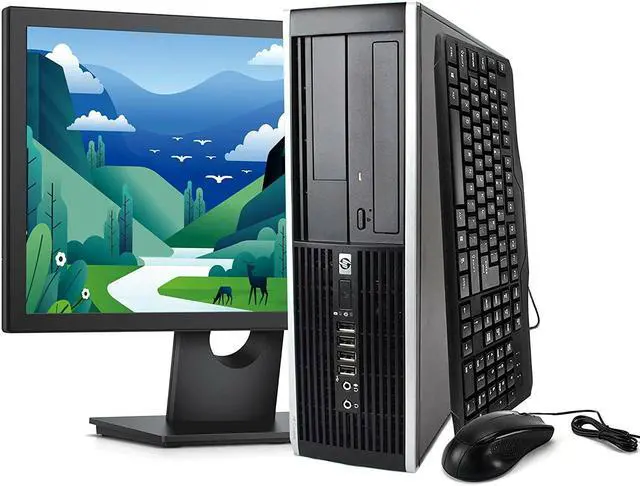 Main image of HP Elite Desktop Computer Package - Windows 10 i5 Quad Core 8GB 500GB 22" LCD