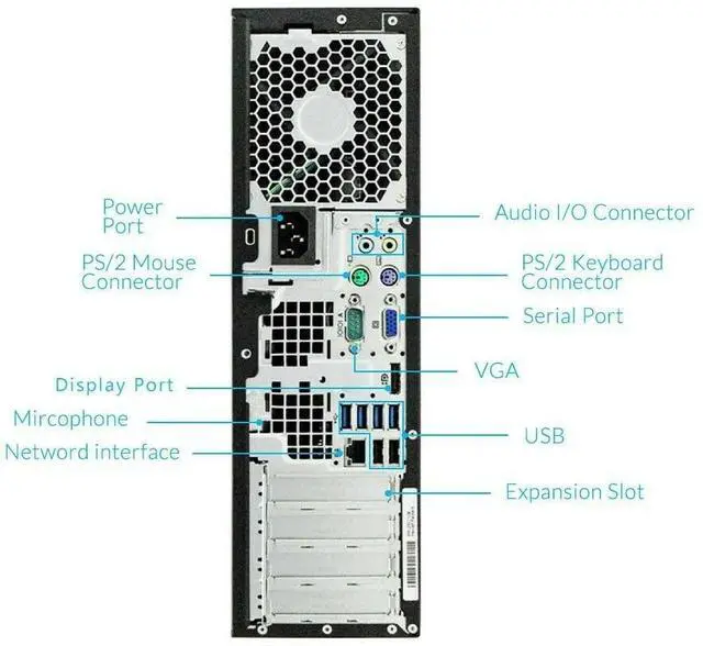 Alt view image 3 of 7 - HP Elite Desktop Computer Package - Windows 10 i5 Quad Core 8GB 500GB 22" LCD