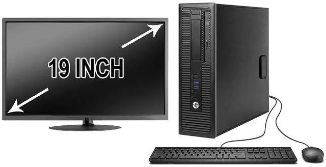 Main image of HP OR DELL Desktop PC 8GB 500GB HDD 19" LCD Monitor WiFi Windows 10 Warranty