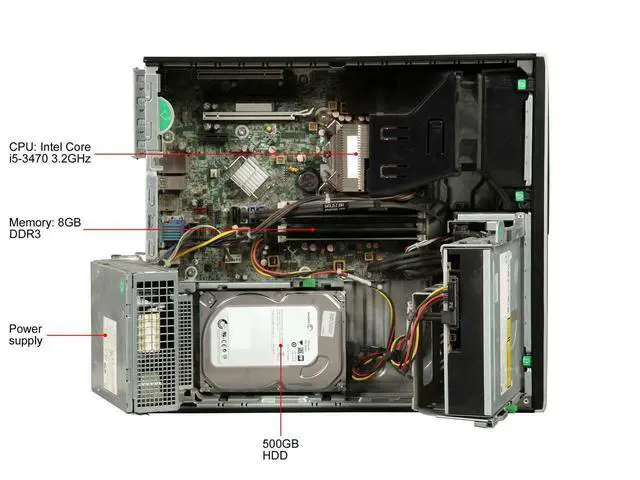 Alt view image 6 of 7 - HP Desktop Computer 8GB RAM 250GB HDD Intel Quad Core i5 Windows 10 PC WiFi