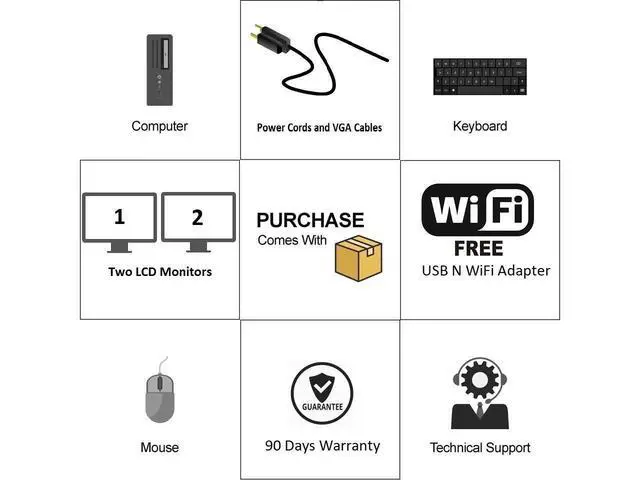 Alt view image 2 of 6 - HP Desktop PC Computer Quad Core I5-6500 500GB 8GB DUAL 22" LCD Windows 10 Pro