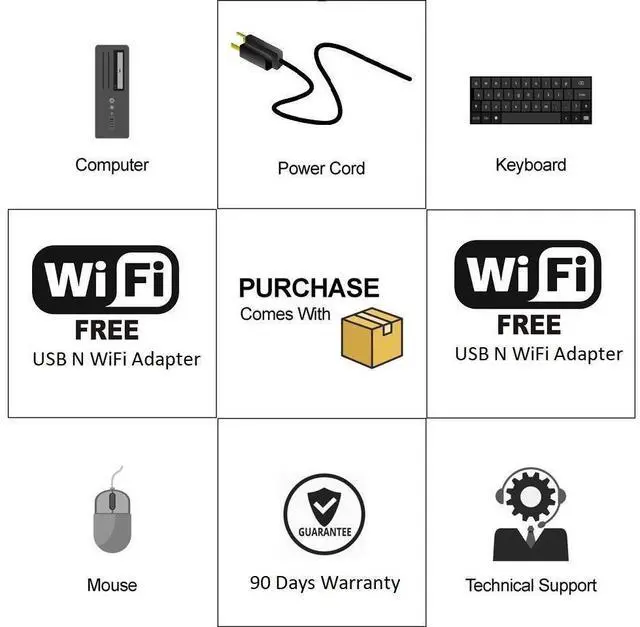 Alt view image 7 of 7 - HP Elite G1 Core i5 Quad Core Desktop Computer PC 8GB Large 2TB Windows 10 WiFi