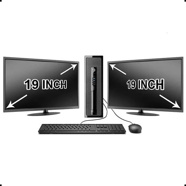 Main image of HP Desktop PC Computer Dual Core 4GB RAM DUAL 2X19" LCD Monitor WIFI Windows 10